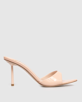 Le Silla Бежевые кожаные лакированные мюли BELLA 6625E080BXPPGSL