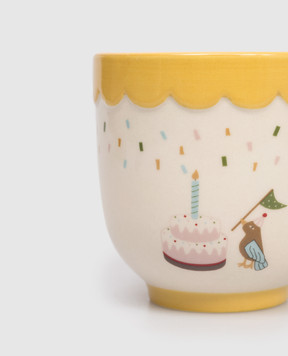 Bloomingville Бежева дитяча керамічна чашка Celebrate 82063088