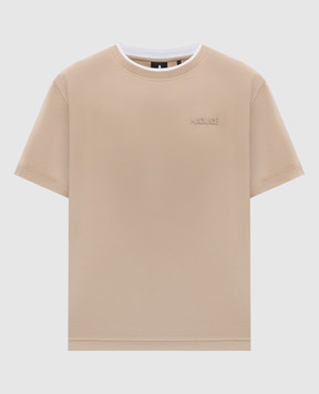 Mackage Бежева футболка з фактурним логотипом TEEWNV