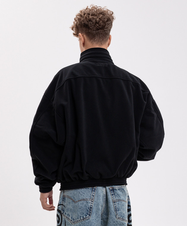 Vetements Черная спортивная куртка с вышивкой логотипа MH27TJ110Bm изображение 4