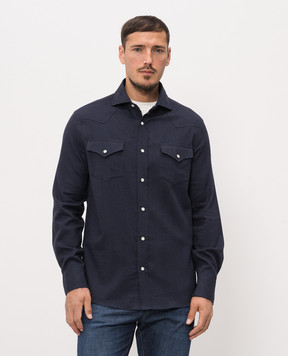 Brunello Cucinelli Синяя рубашка MY6374008