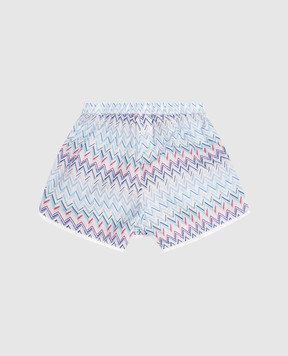 Missoni Детские голубые шорты в узор MY6A39N04121213