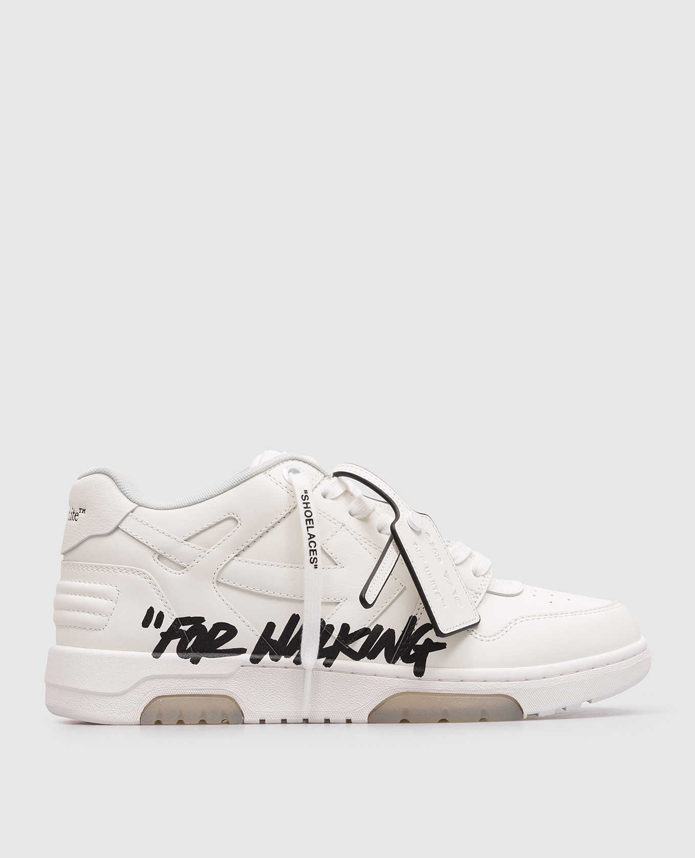 Белые кожаные кроссовки Out Of Office For Walking с принтом