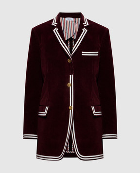 Thom Browne Бордовий вельветовий жакет FBC975NF0957