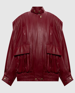 Balmain Бордовая кожаная куртка GF0TFA82LE35