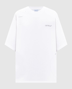 Off-White Белая футболка Cut Here 2FA00438T