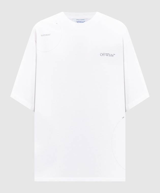 Off-White Белая футболка Cut Here 2FA00438T