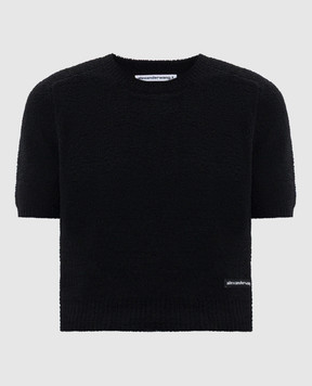 Alexander Wang Черный топ с нашивкой логотипа 4KC1261079