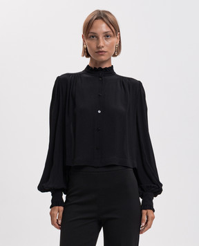 Twinset Черная блузка с металлическим логотипом 262TP2342