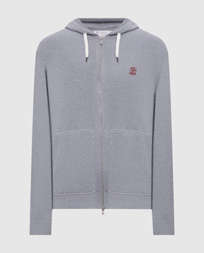 Brunello Cucinelli Сіра спортивна куртка з емблемою M29200416G