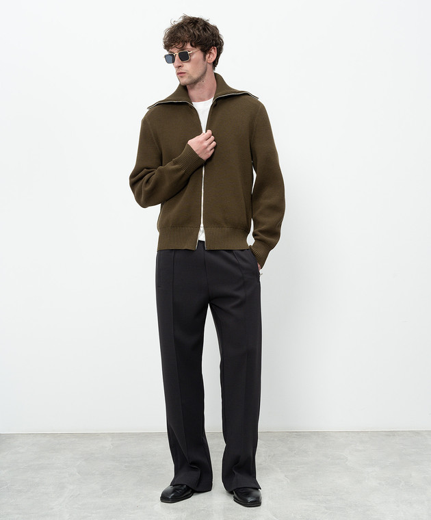 Bottega Veneta Кардиган кольору хакі з вовною 862729V68M0 зображення 2