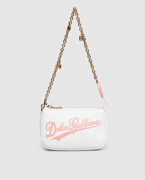 Dolce&Gabbana Дитяча біла шкіряна сумка з принтом логотипа EB0268AB296