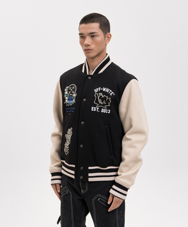Off-White Чорний бомбер Panthers 44XEH053S26F001 зображення 3