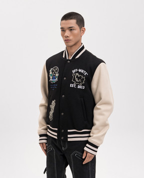Off-White Чорний бомбер Panthers 44XEH053S26F001