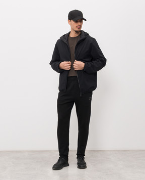 Moncler Черная пуховая куртка с нашивкой логотипа L10911A00022539DK