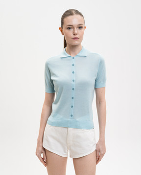 Jacob Lee Голубой топ из кашемира WCP0040SS26BC