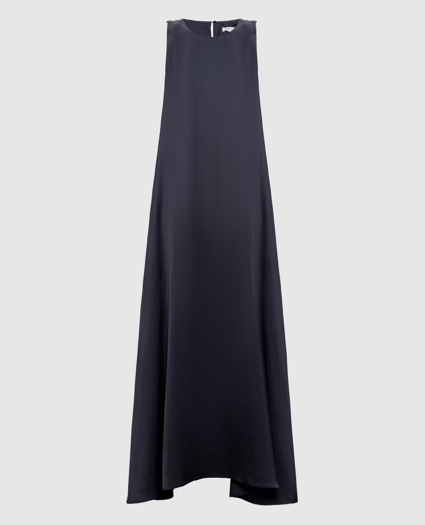 Синее платье макси с цепочкой мониль