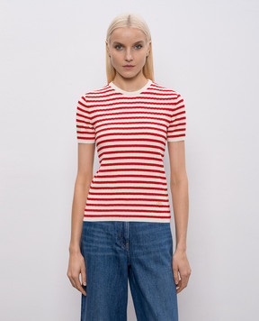 Valentino Белый топ в полоску 8B3KC71WA36