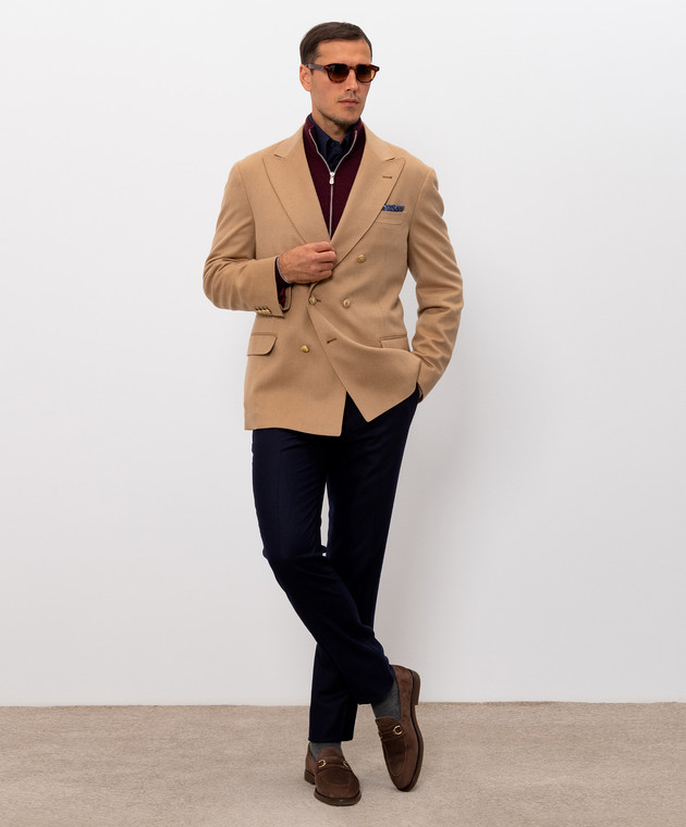 Brunello Cucinelli Кардиган бордового кольору з кашеміру M2200106 зображення 2