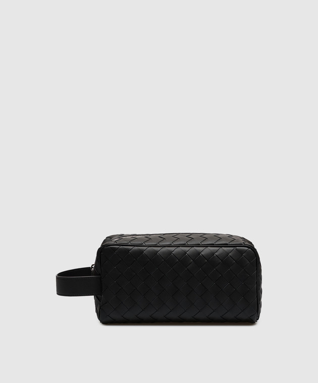 Bottega Veneta Чорний шкіряний несесер Intrecciato 729295VCPQ1 зображення 2