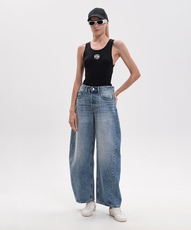 Vetements Чорна майка в рубчик MH27TT249B зображення 2