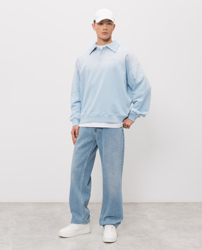 Axel Arigato Блакитний світшот Maze з коміром-поло A3843001