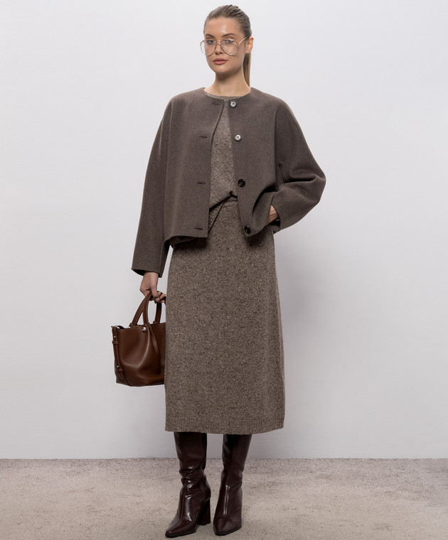 Max Mara Weekend Коричнева спідниця ALOA з вовною та шовком WKDALOA зображення 2