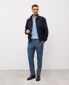 Stefano Ricci Блакитне поло з вовни, кашеміру та шовку W505507P31W26150