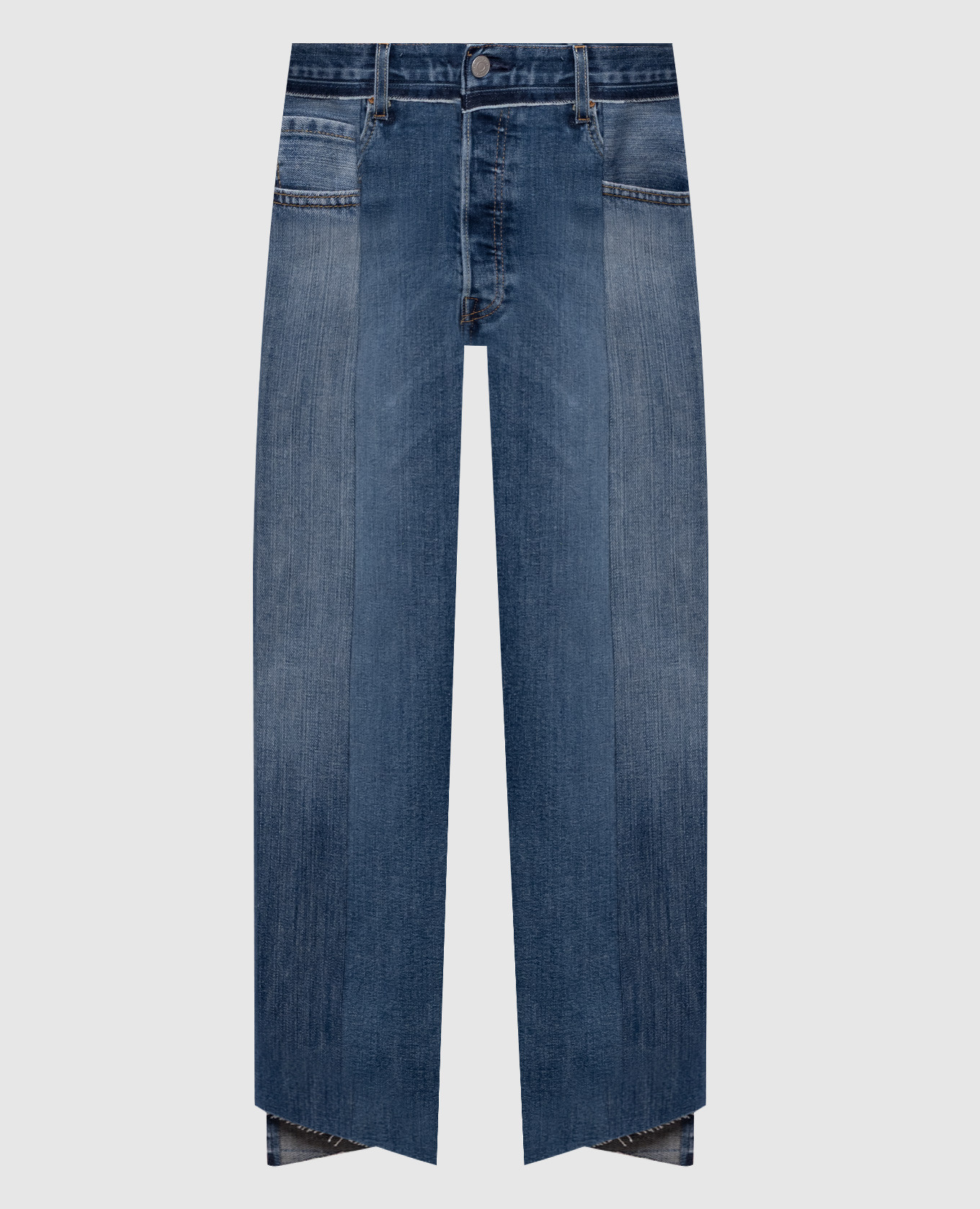 

Синие джинсы с эффектом потертости, Синий, Зауженные джинсы