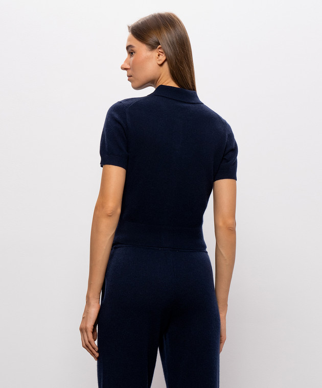 Sporty & Rich Синий кардиган Jannie с короткими рукавами WS10085326BL106 изображение 4