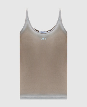 Off-White Майка коричневая в рубчик Spray 2AD072S26JER001