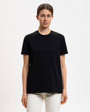 Moncler Чорна футболка з логотипом L10938C0002189AUO