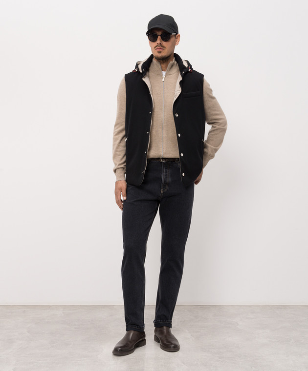 Brunello Cucinelli Кардиган бежевий з кашеміру M2200106 зображення 2