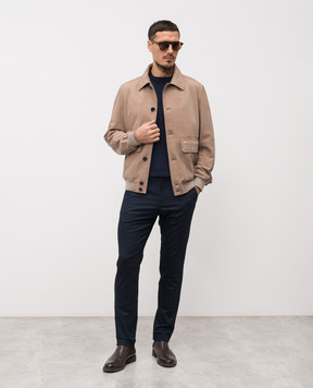 Marco Pescarolo Синие брюки из кашемира и шелка CARACCIOLO5324