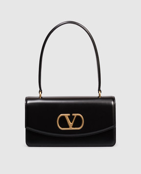 Valentino Черная кожаная сумка Vain с логотипом 7W0B0R93GCB