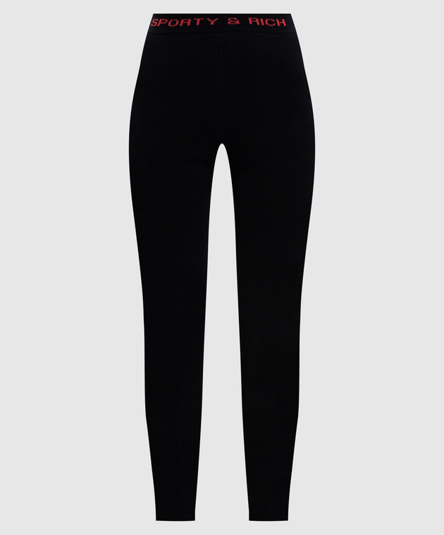 Sporty & Rich Черные леггинсы из шерсти PA09682315BA01