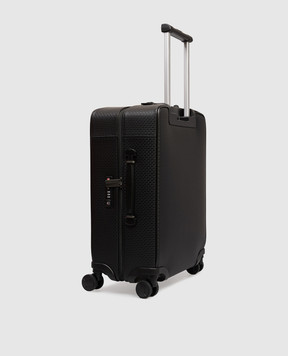 Serapian Чорна шкіряна валіза з тисненням мононграми SRSTSMTR727955BCG2