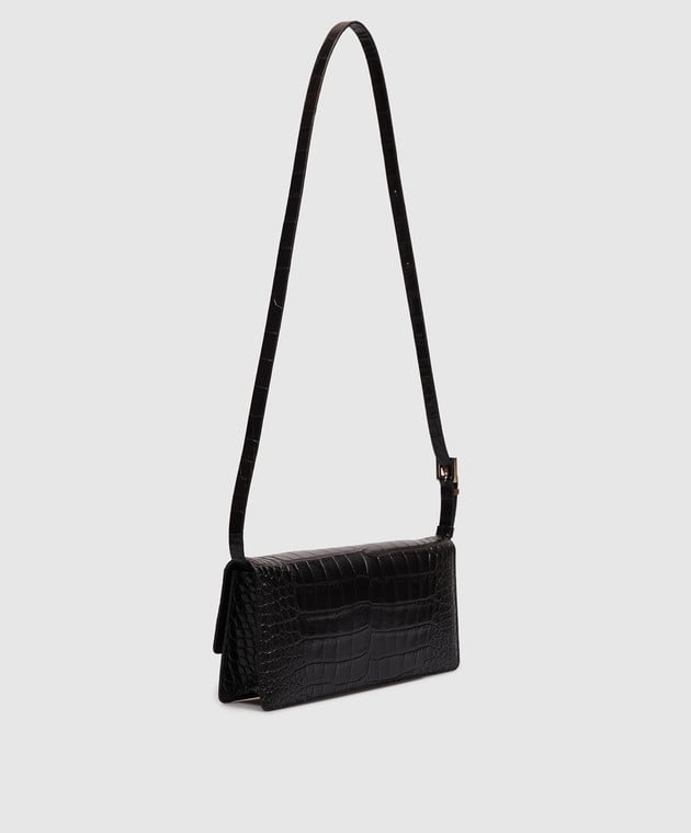 Tom Ford Чорна шкіряна сумка AUBE E/W з тисненням під шкіру крокодила L1899LCL607P зображення 3