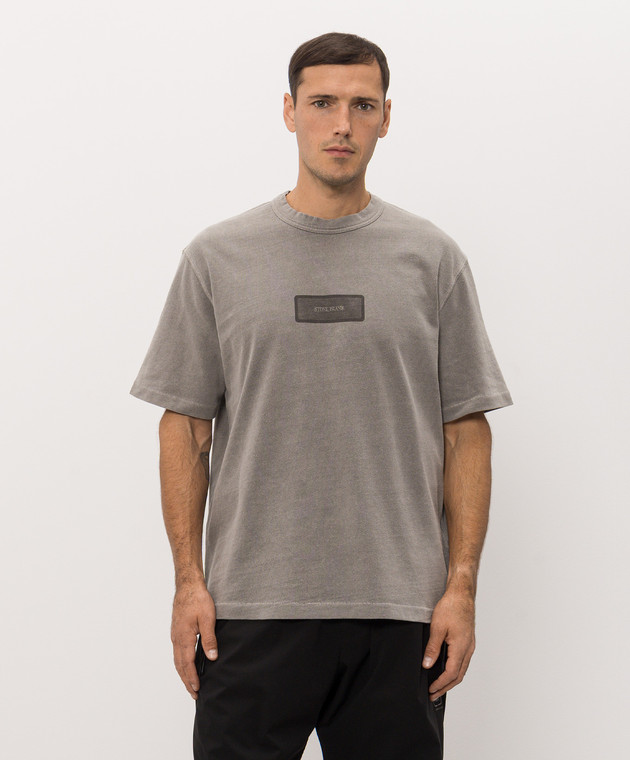 Stone Island Серая футболка с принтом L2S152100012S00T5 изображение 3