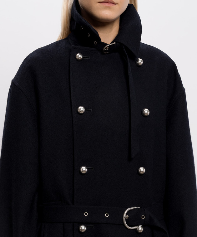 Ann Demeulemeester Черное двубортное пальто Maira из шерсти B0014250FA207 изображение 5