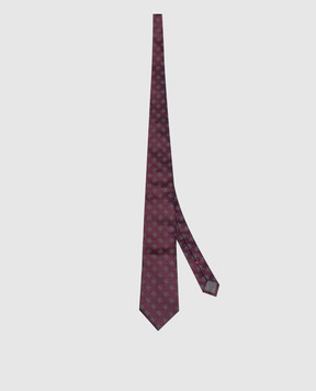 Brunello Cucinelli Бордовый галстук из шелка в узор MI8850018