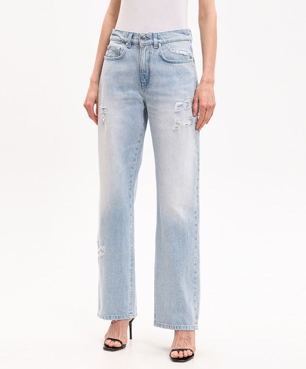 Casablanca Голубые джинсы с прорехами WSS26DN01901 изображение 3