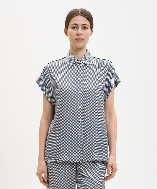 Peserico Белая блуза в принт эмблемы M0649808186 изображение 3