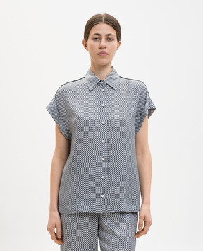 Peserico Белая блуза в принт эмблемы M0649808186