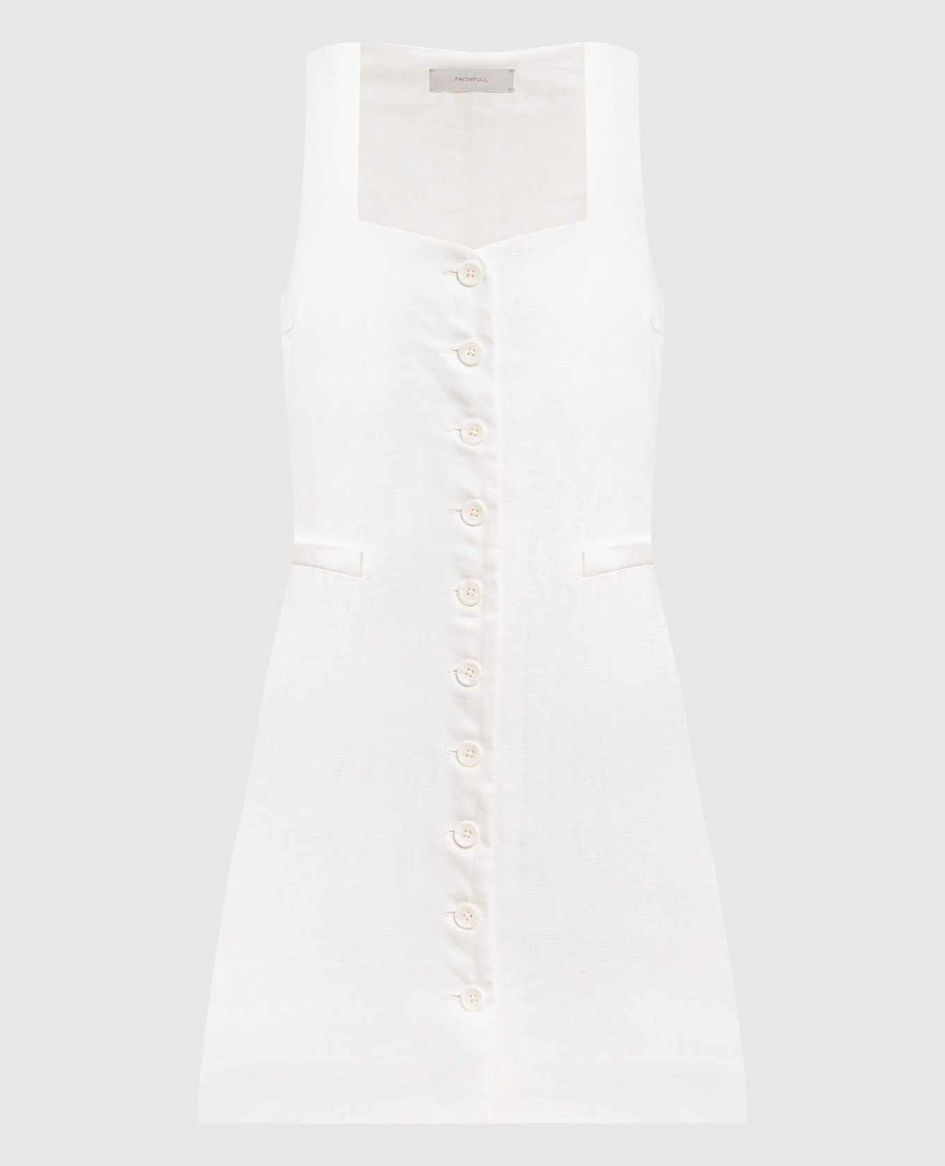 

Белое платье мини Jaques из льна, Белый, Повседневные платья