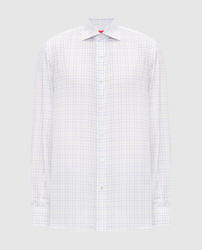 ISAIA Біла сорочка з бавовни в клітинку IM10TCC9991