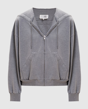Maison Margiela MM6 Сіра меланжева спортивна куртка з вінтажним ефектом S52HG0041S25337