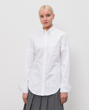 Thom Browne Белая рубашка с нашивкой логотипа FLR005OF1004