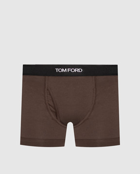 Tom Ford Трусы-боксеры коричневого цвета с узором логотипа T4LC31040