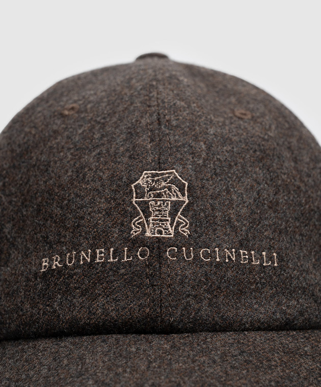 Brunello Cucinelli Коричневая кепка из шерсти M038P9850 изображение 4